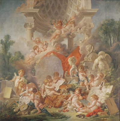 The Meeting of the Arts or The Geniuses of the Arts (detail) by François Boucher